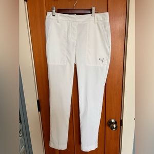 White womens puma golf pants